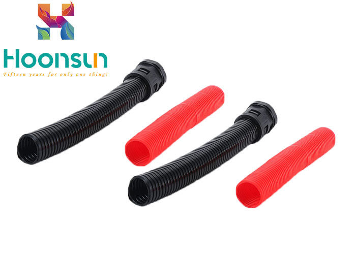 Tubulação ondulada de mangueira flexível da tubulação do plástico padrão preto &amp; vermelho de AD15.8
